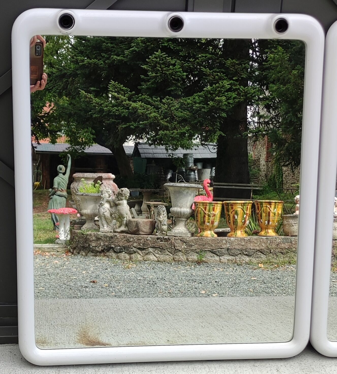Pair of lodge mirrors, italian design 1970s