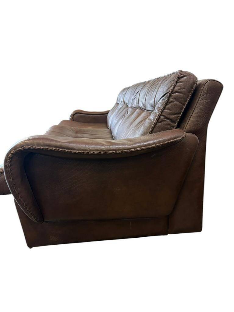 Vintage Danish leather canapé 'Madsen & Schubell' in brown