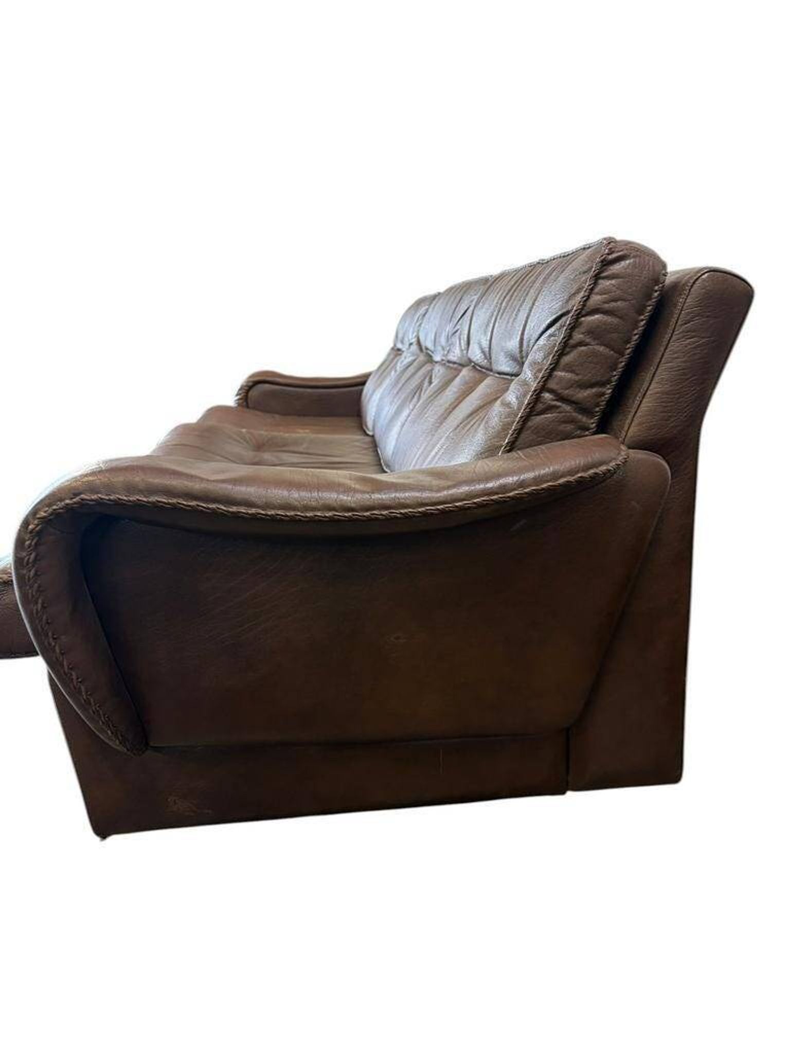 Canapé danois vintage en cuir brun 'Madsen & Schubell'
