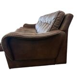 Vintage Danish leather canapé 'Madsen & Schubell' in brown