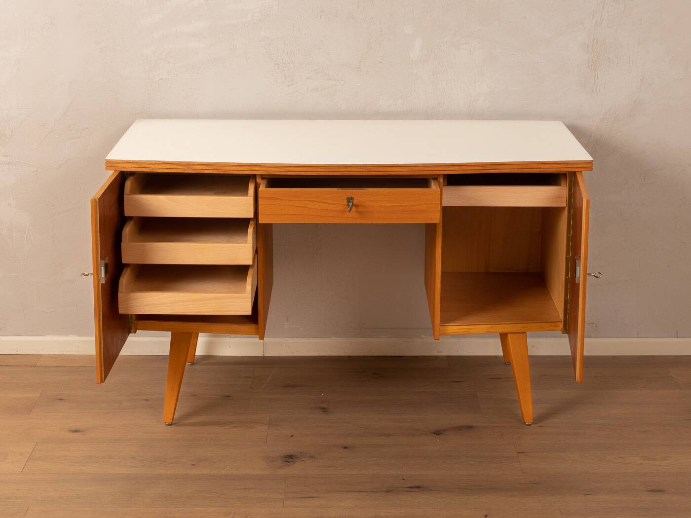 Freestanding Wooden Desk, 1950s