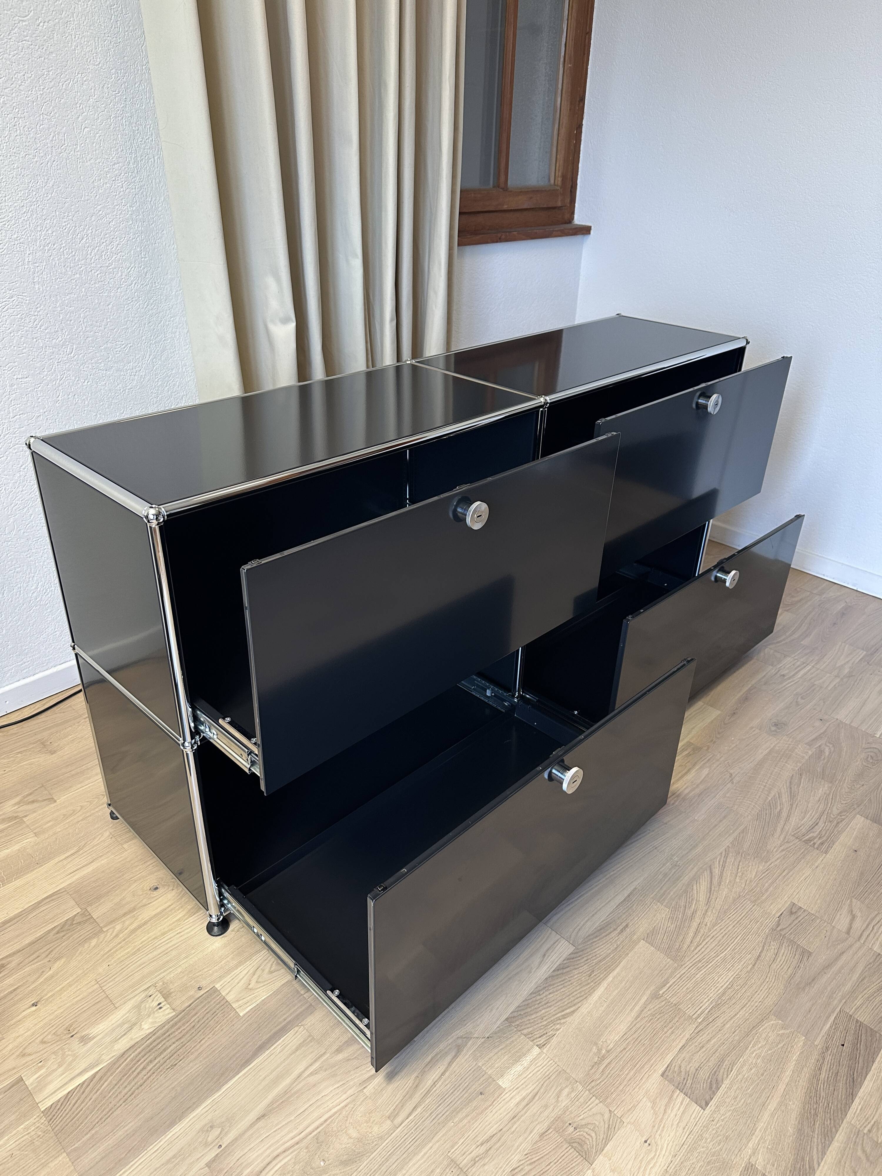 USM Haller Chest of Drawers in Graphite Black 1/2