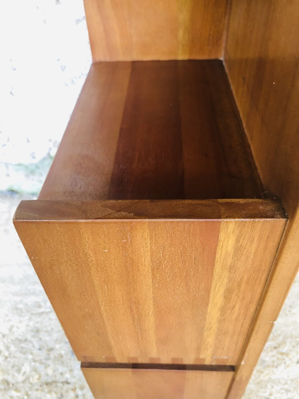 Vintage straight wall shelf, Scandinavian teak style, Circa 70's