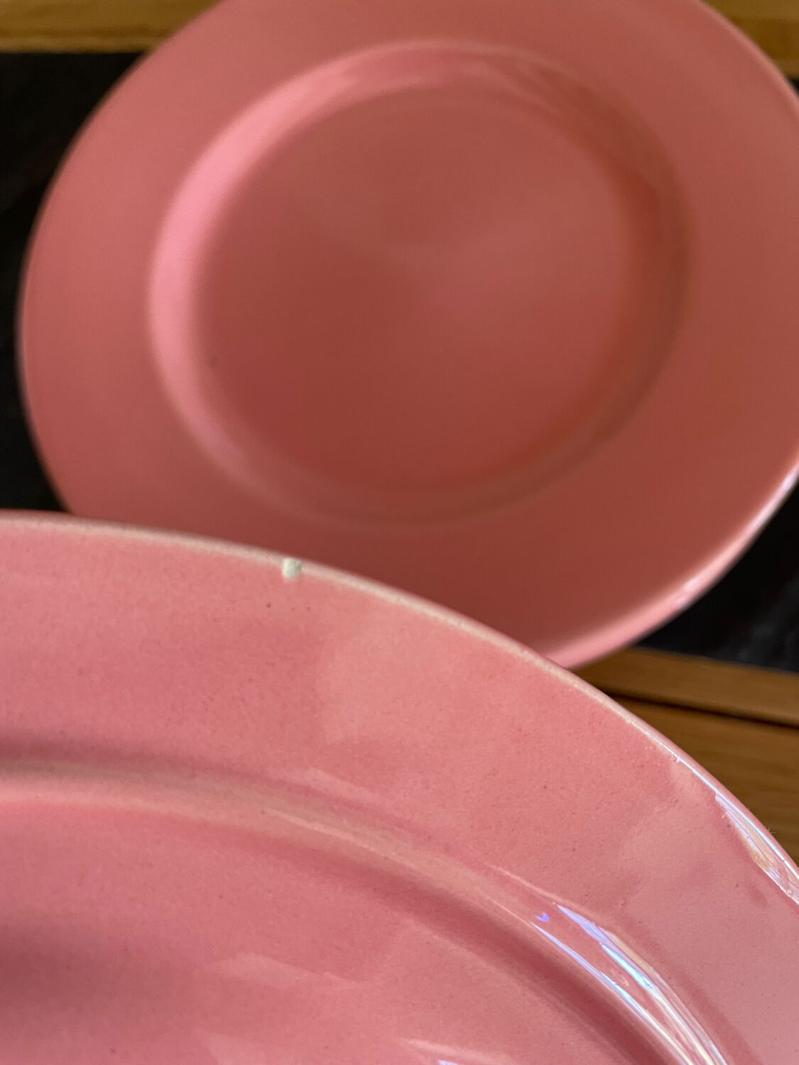 Set of 6 pink plates Moulin des loups