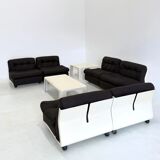 Ensemble canapé/fauteuil modulable Amanta de Mario Bellini pour C&B Italia, coloris marron foncé