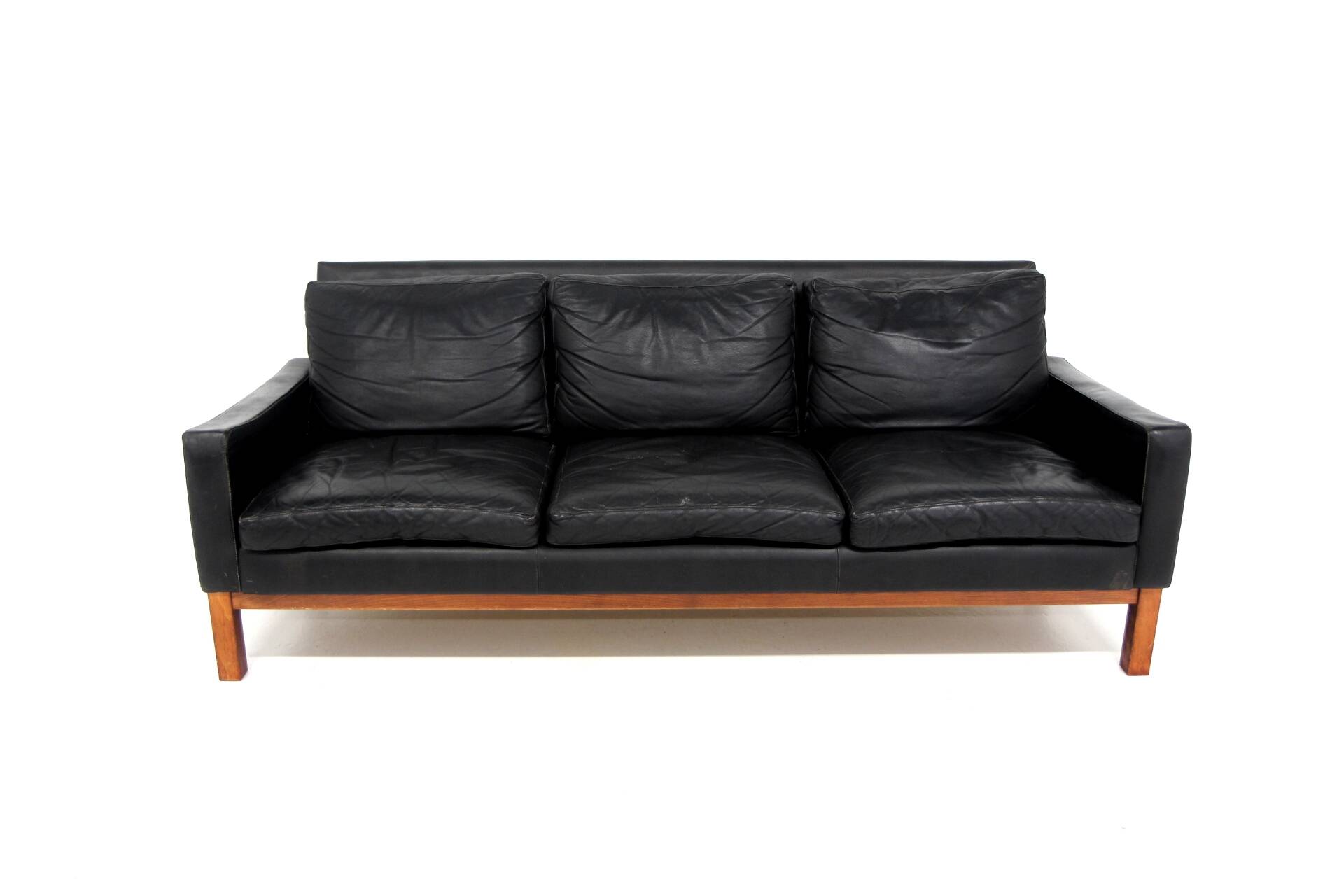 Scandinavian 3-seater leather sofa, Ulferts, Sweden, 1960