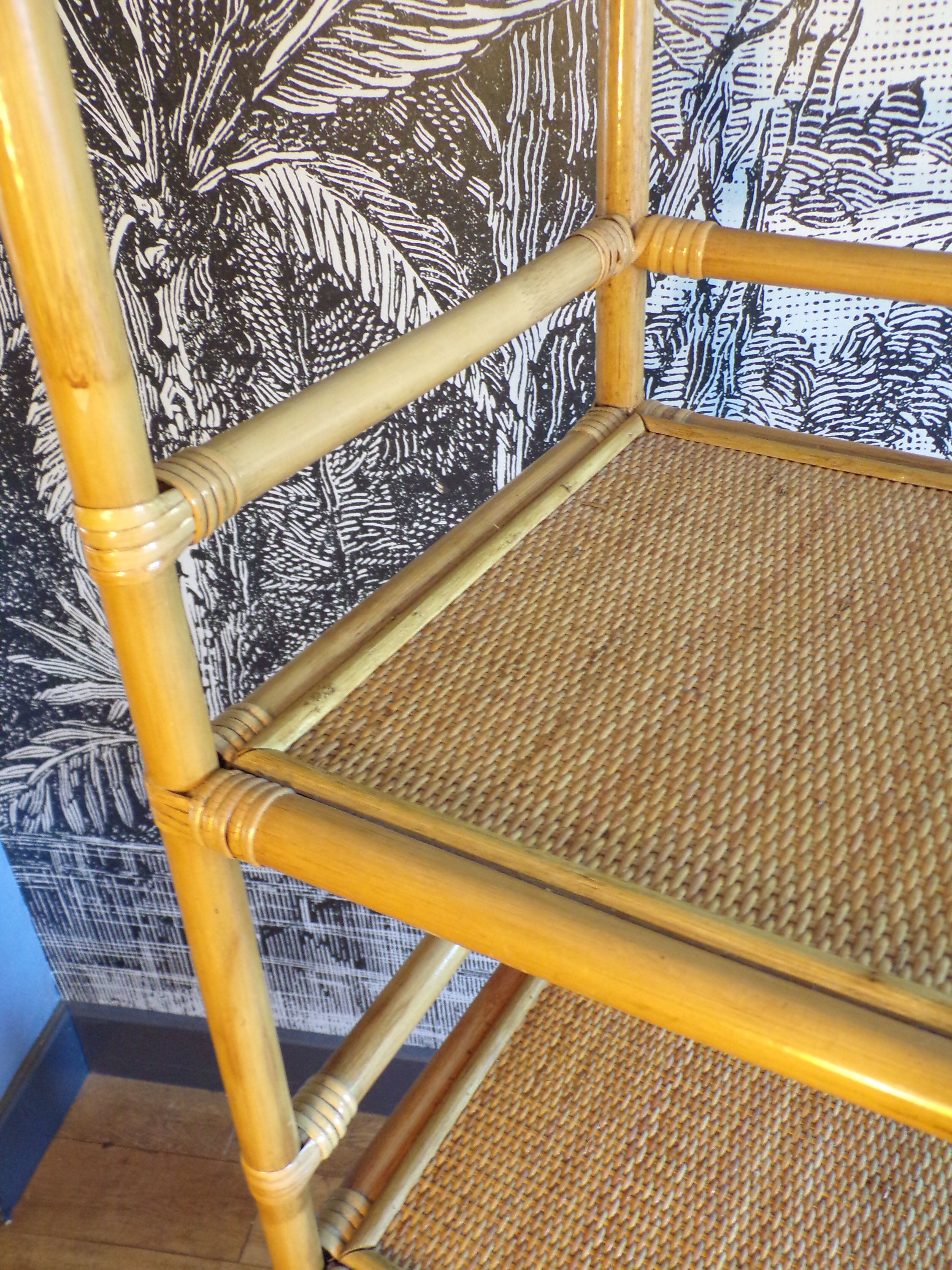 Vintage rattan shelf