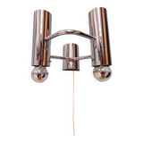 Double wall light in chromed metal, G. SCOLARI, 70s