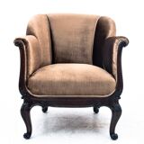 Paire de fauteuils anciens, europe du nord, vers 1890. après restauration.