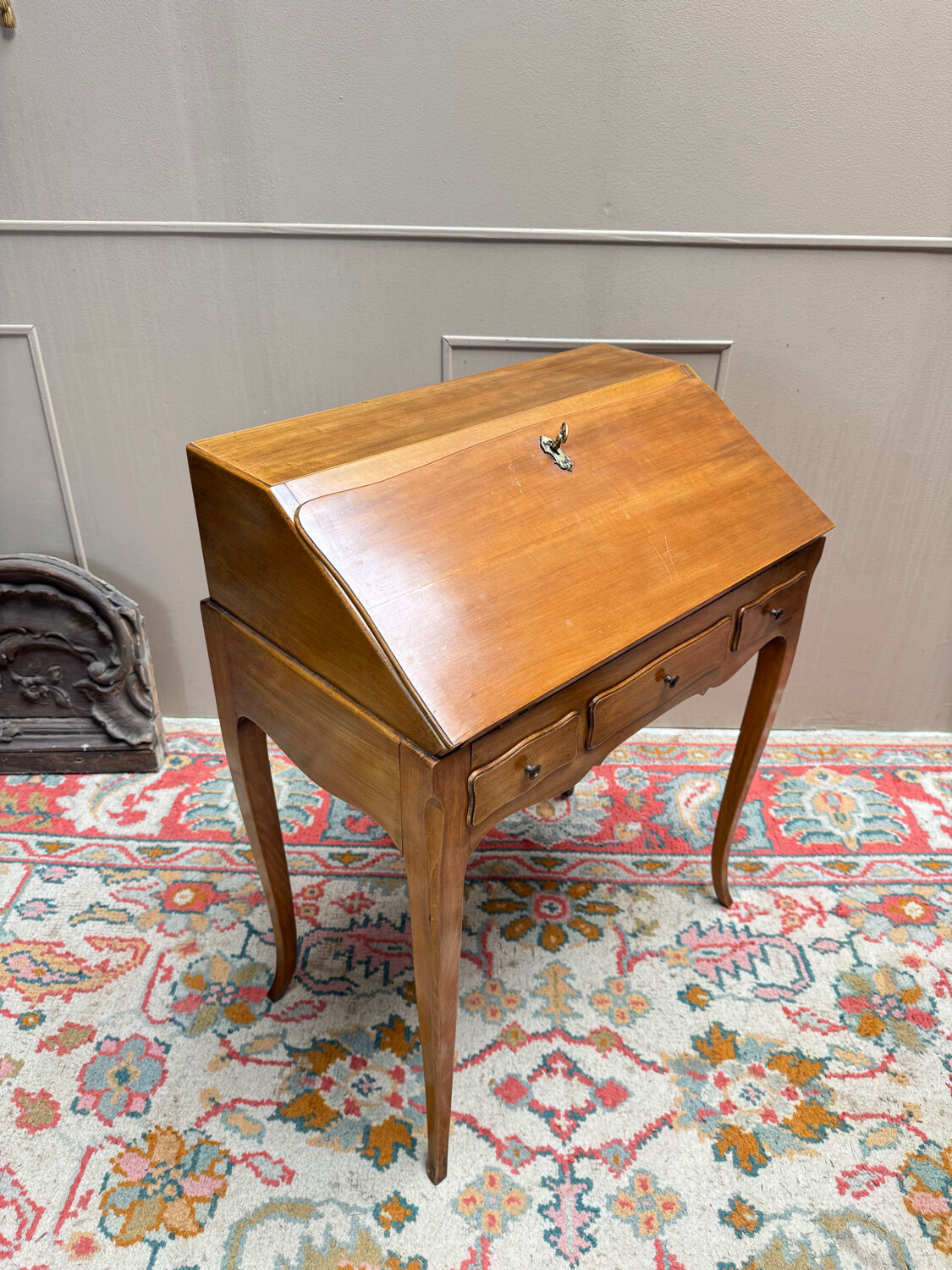 Louis XV style cherry wood sloping desk
