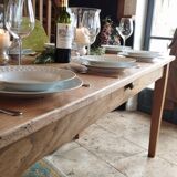 Farmhouse table in natural raw solid oak