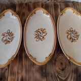 Set of 3 raviers Creil and Montereau pattern Carnations