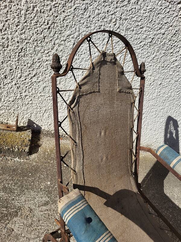 Folding camping chaise longue armchair empire of the 19th century
