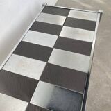 70s chrome and slate coffee table