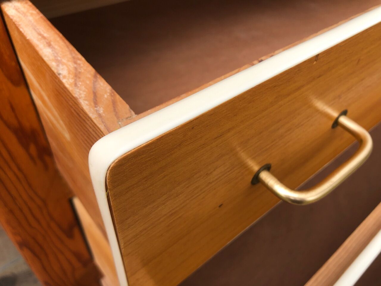 Vintage blond wood chest of drawers, circa 60s