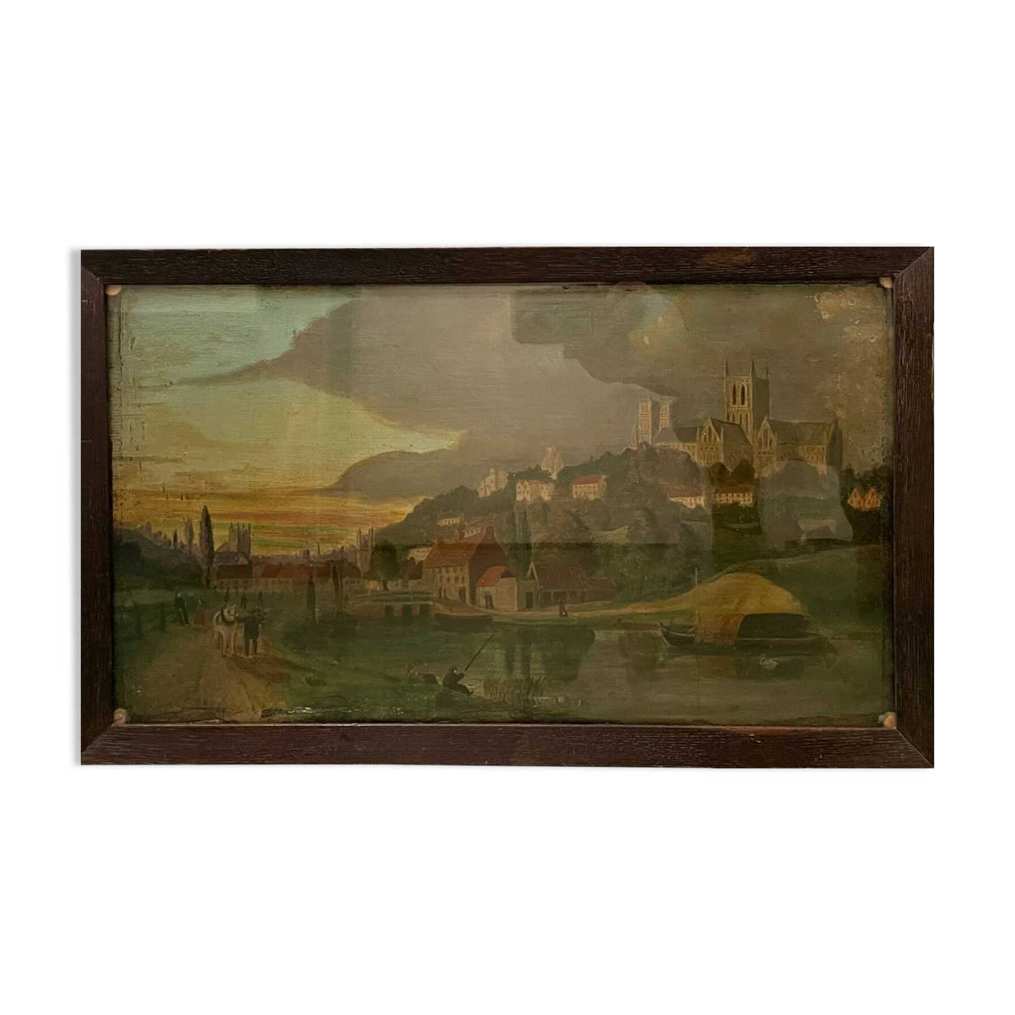 Tableau ancien paysage XVIIe