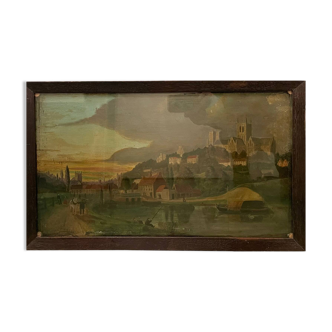 Old landscape painting 17th century