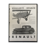 Advertising poster Renault 1930