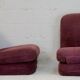 Pair of "eggplant" armchairs, France, circa 1970