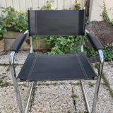 Vintage armchair in black leather