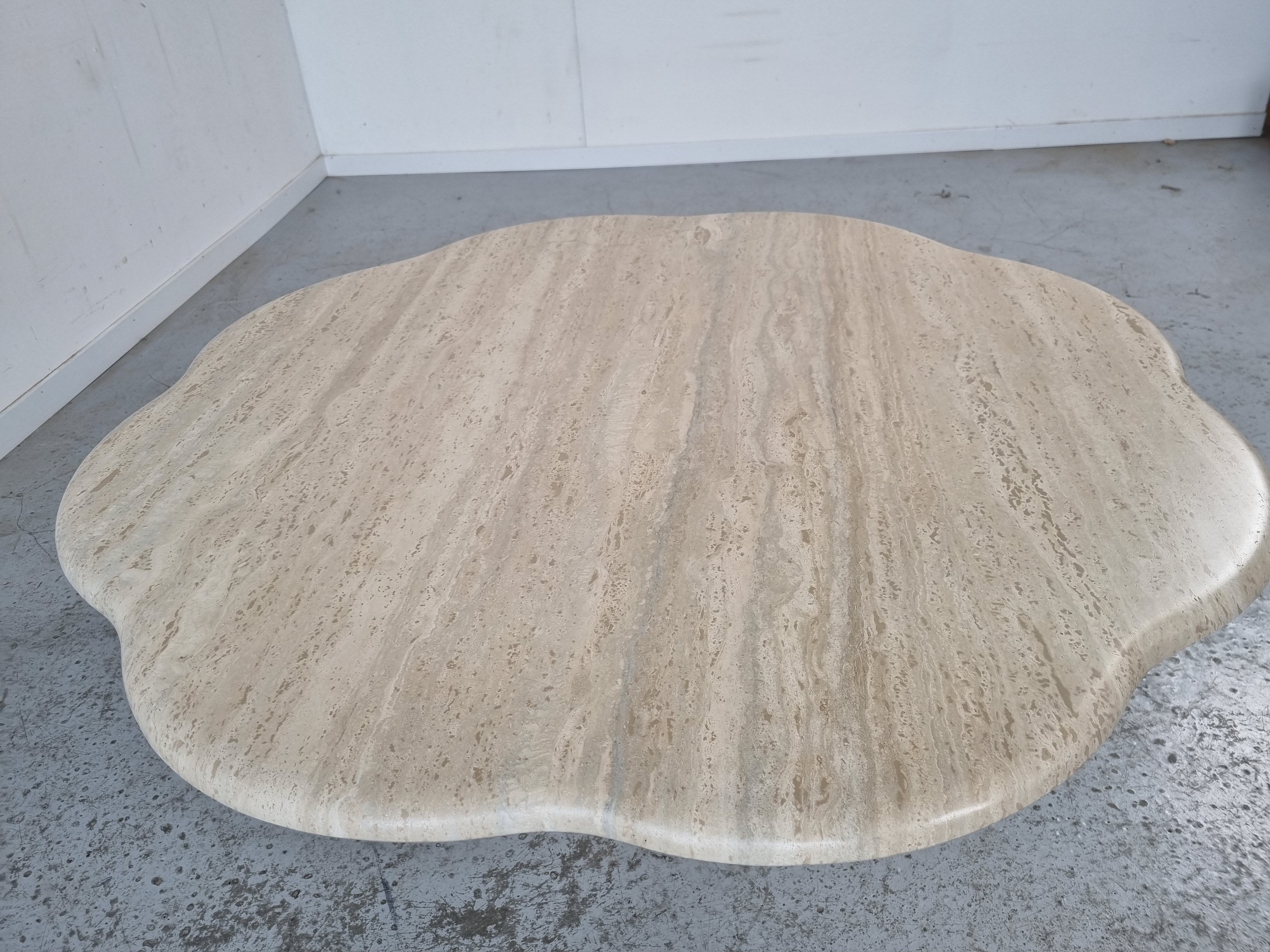 Travertine coffee table "cloud", 80s