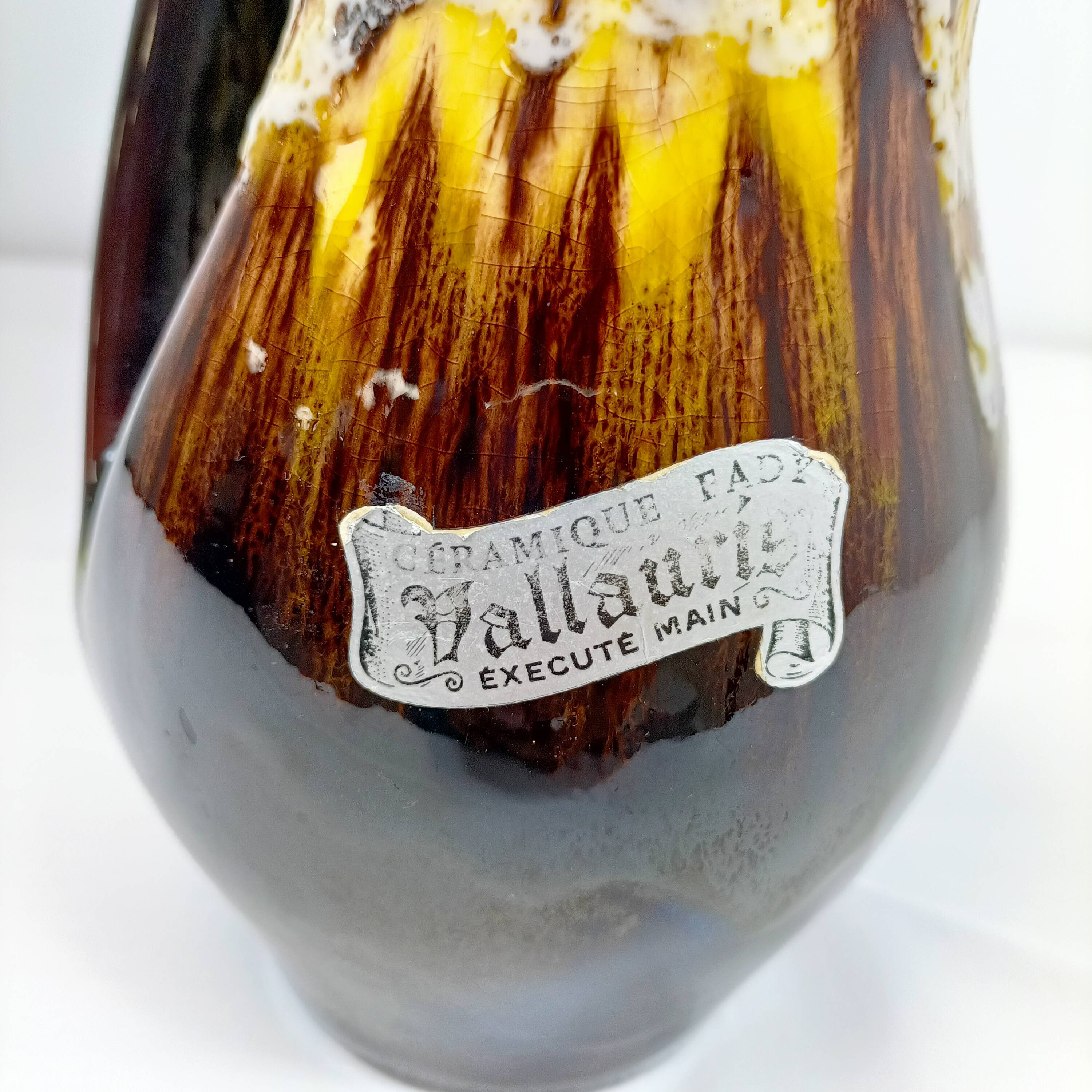 Vallauris Ewer Vintage Glazed Ceramic Vase 50' 60' – 28 cm