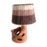 Ceramic lamp terracotta and lampshade wool 50/60