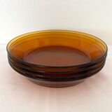 Lot of 4 Duralex amber soup plates