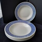 5 Hollow plates opaque porcelain from Badonviller