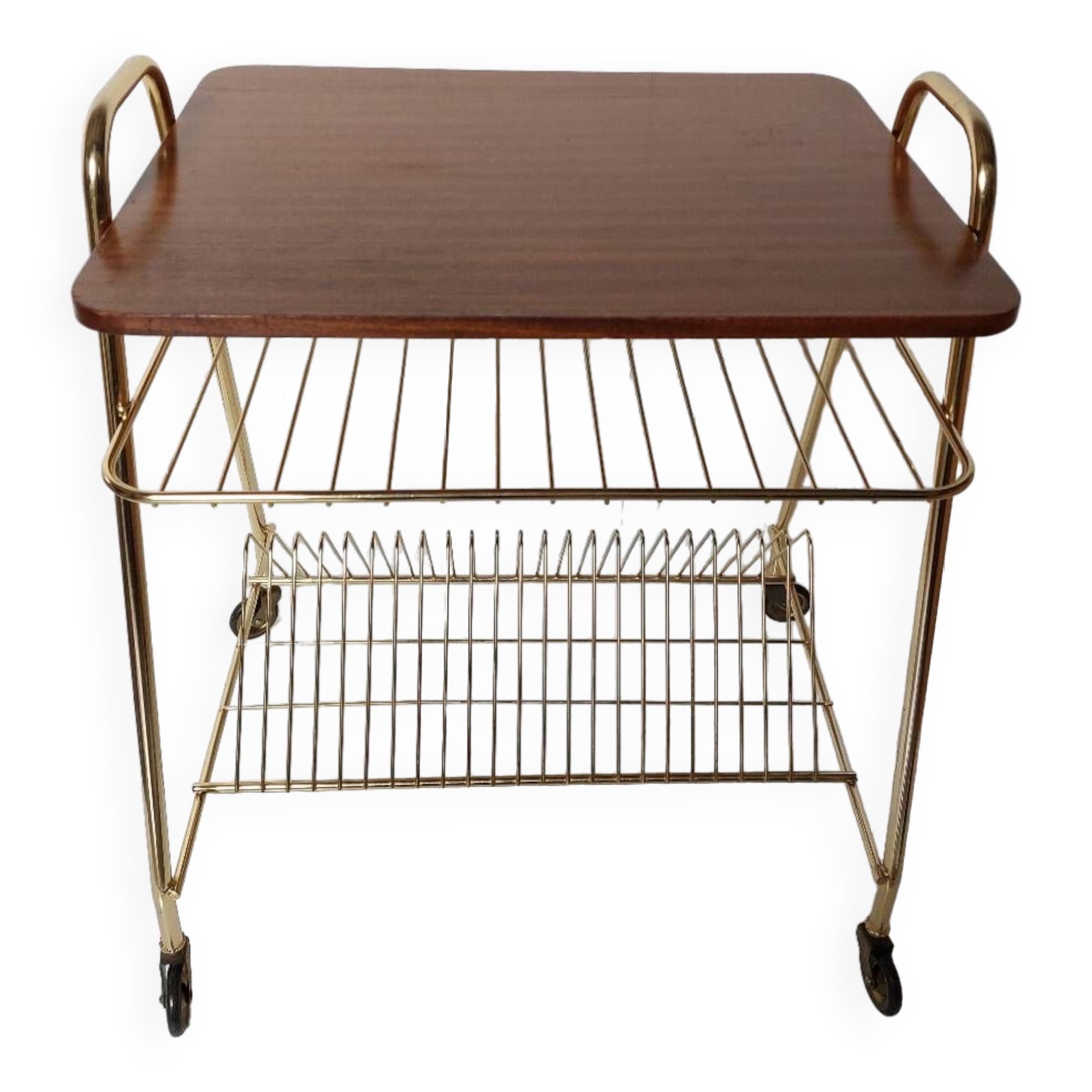 Side table for storing vinyl records