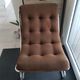 Chair tubular in Brown velvet of the 1970s