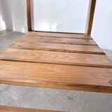 1980 pine wheeled console table