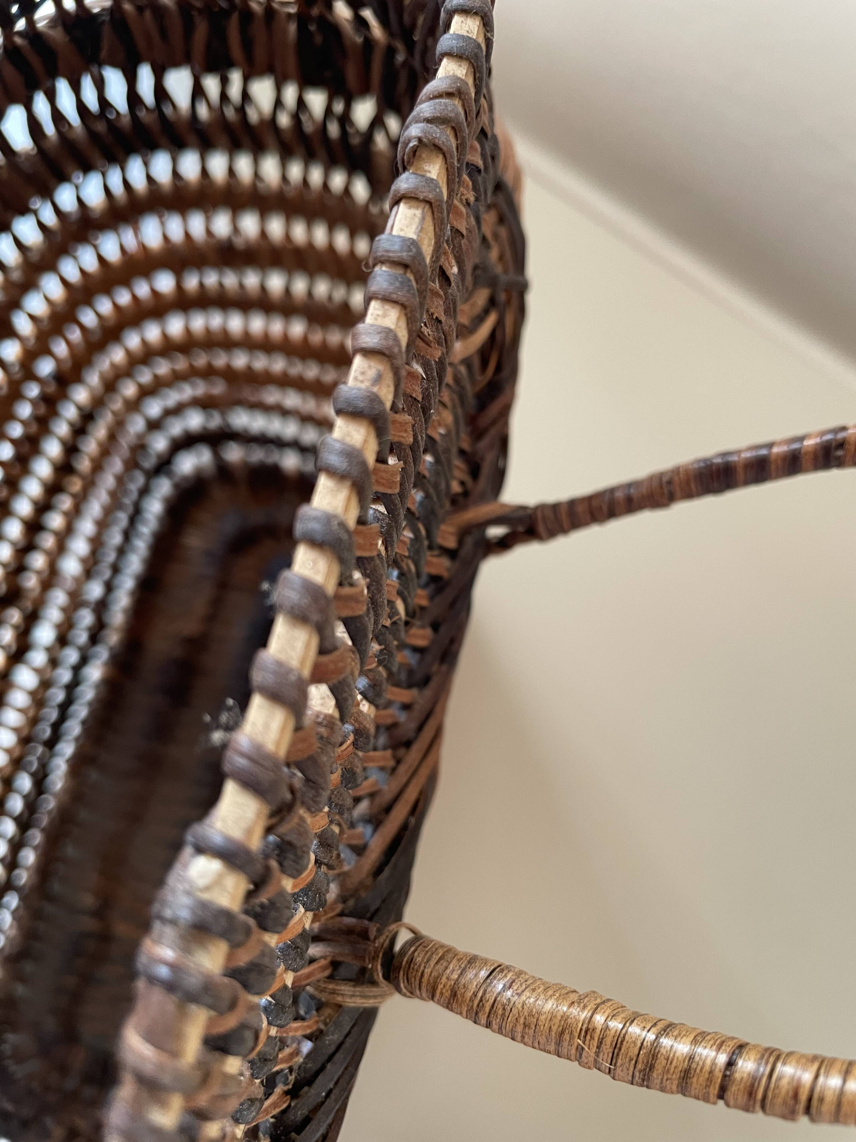 Asian rattan basket with lid 23×18 cm