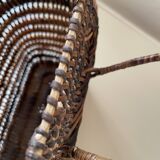 Asian rattan basket with lid 23×18 cm