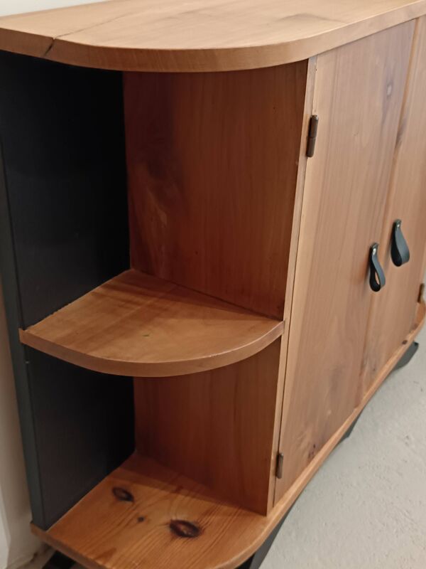 Petit buffet ou console bois naturel et noir
