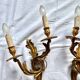 Pair of gilt bronze wall sconces, Louis XV rocaille style