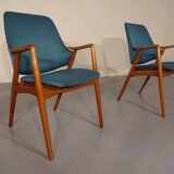 Set of Danish Beech Armchairs, 1960s