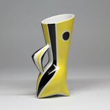 Vintage Vase • B&W “Wasp” Series • János Török • Zsolnay • 1950