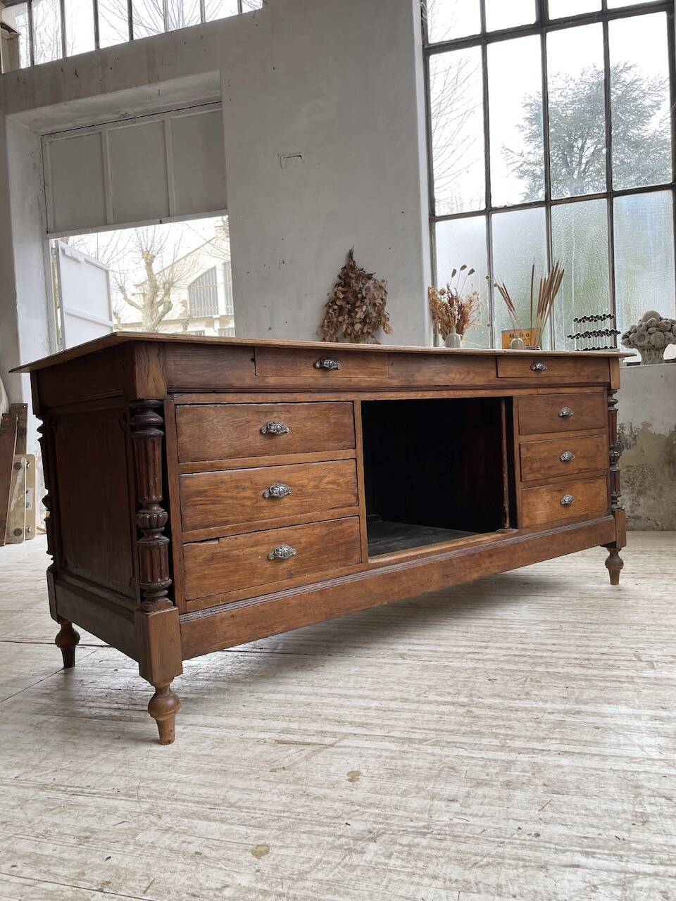 Comptoir en chêne drapier chêne 1900