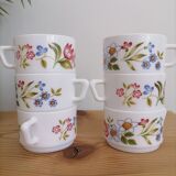 Set of 6 vintage Arcopal coffee cups