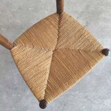 Vintage wood and straw chair
