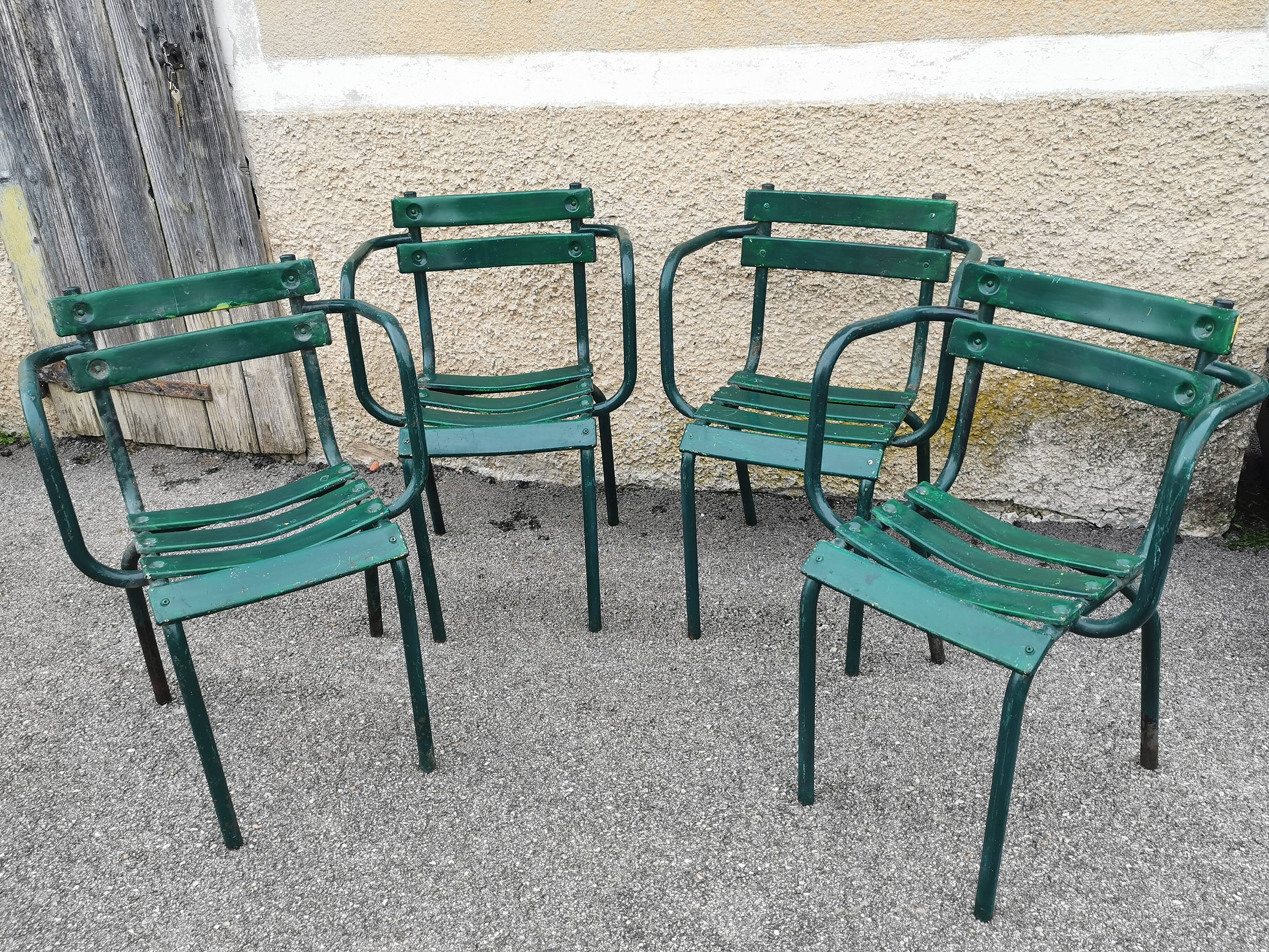 Series of 4 garden chairs