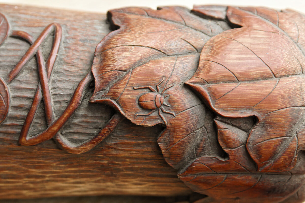 Carved bamboo vase, Japan