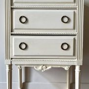 3-drawer chest of drawers in ecru wood and gray marble