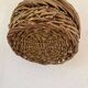 Round wicker and wood basket