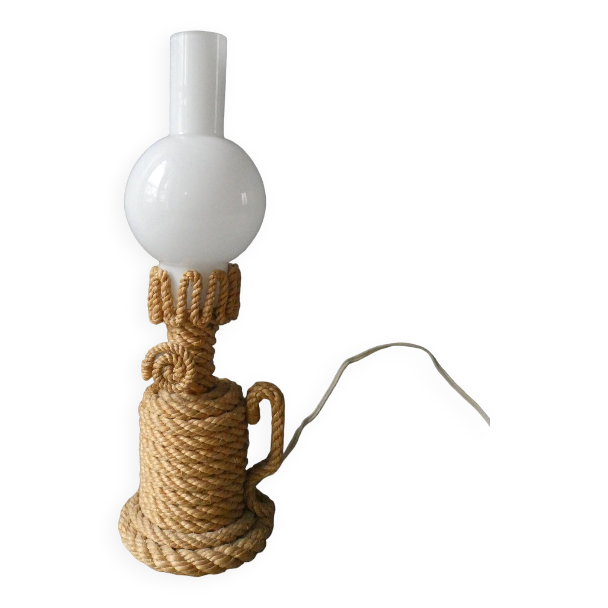 Rope and opaline lamp from the 60s