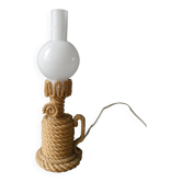 Lampe en corde et opaline, années 60