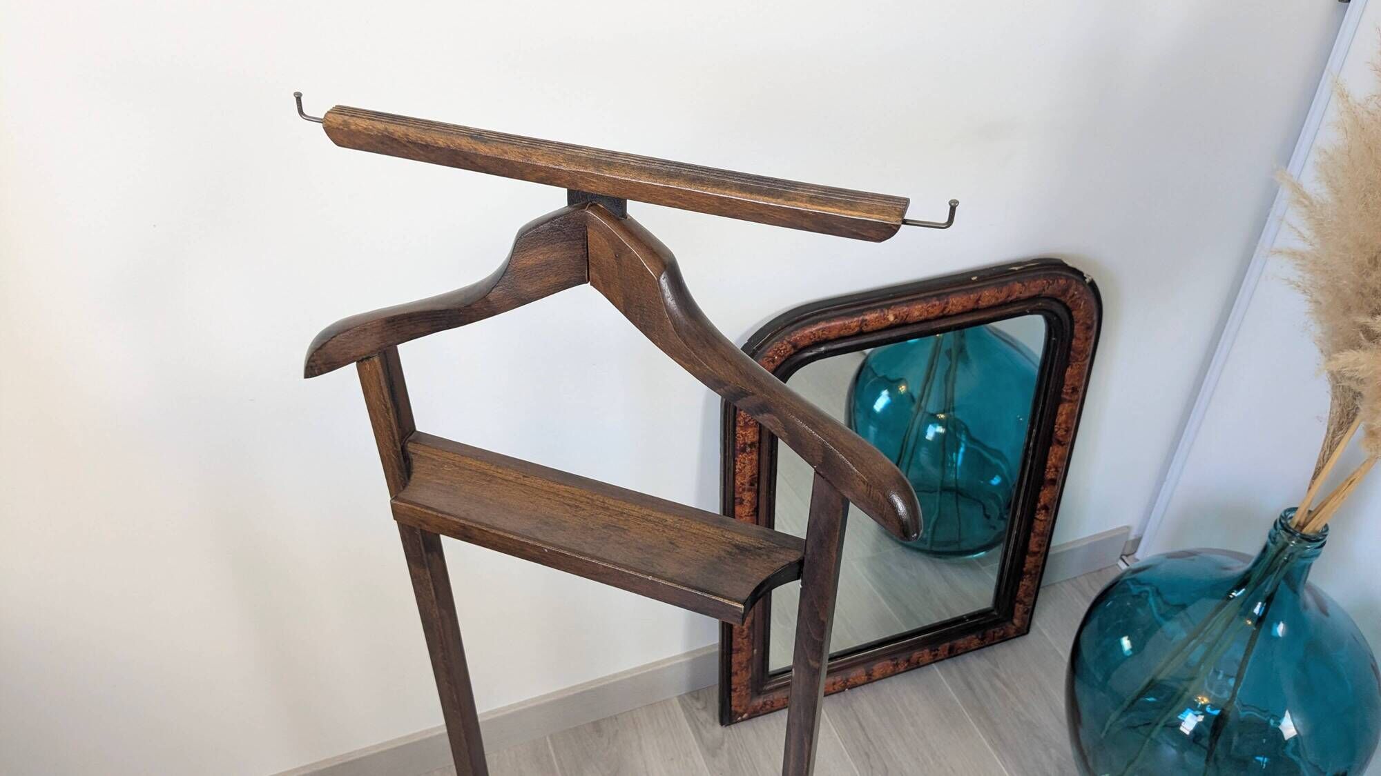 Antique Louis-Philippe mirror in blackened wood with a burl effect – 67x52 cm