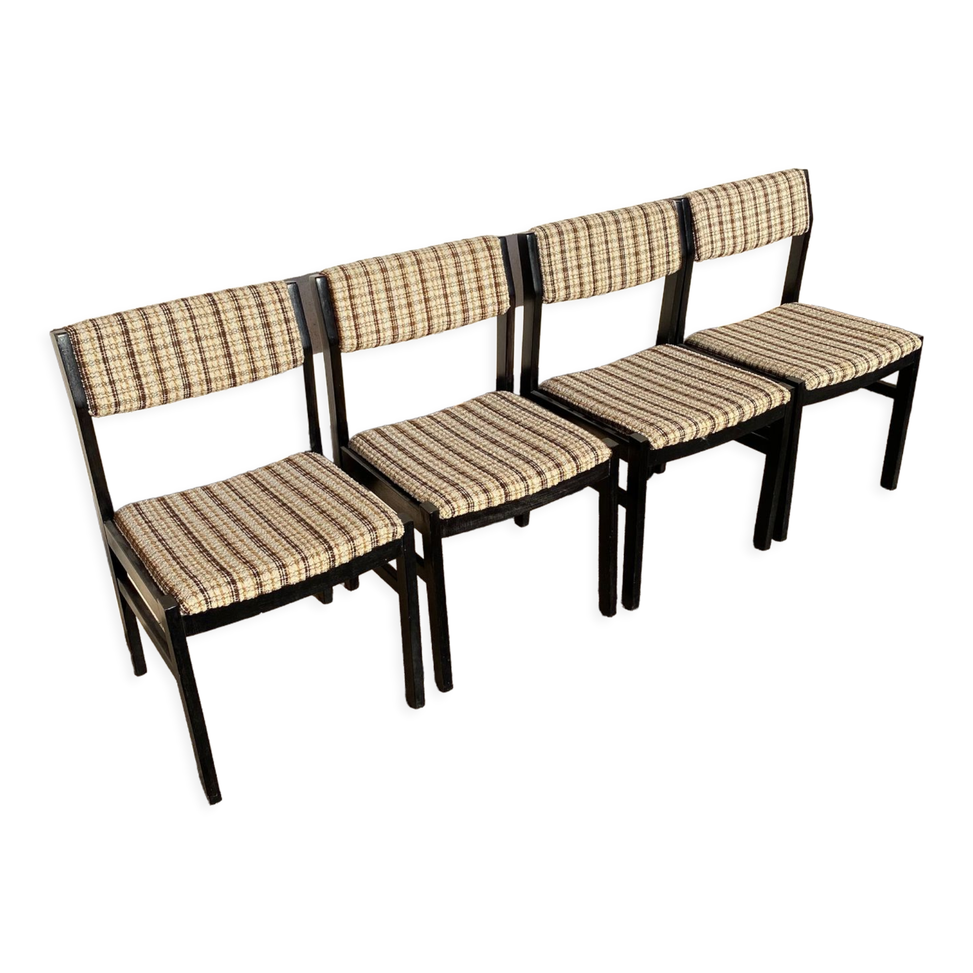 Set of 4 mobelstoff fabric chairs