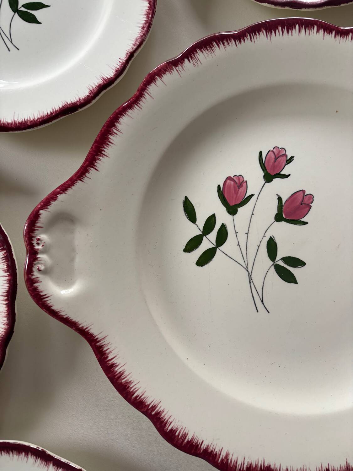 Salins dessert plates and platter, Cerilly model